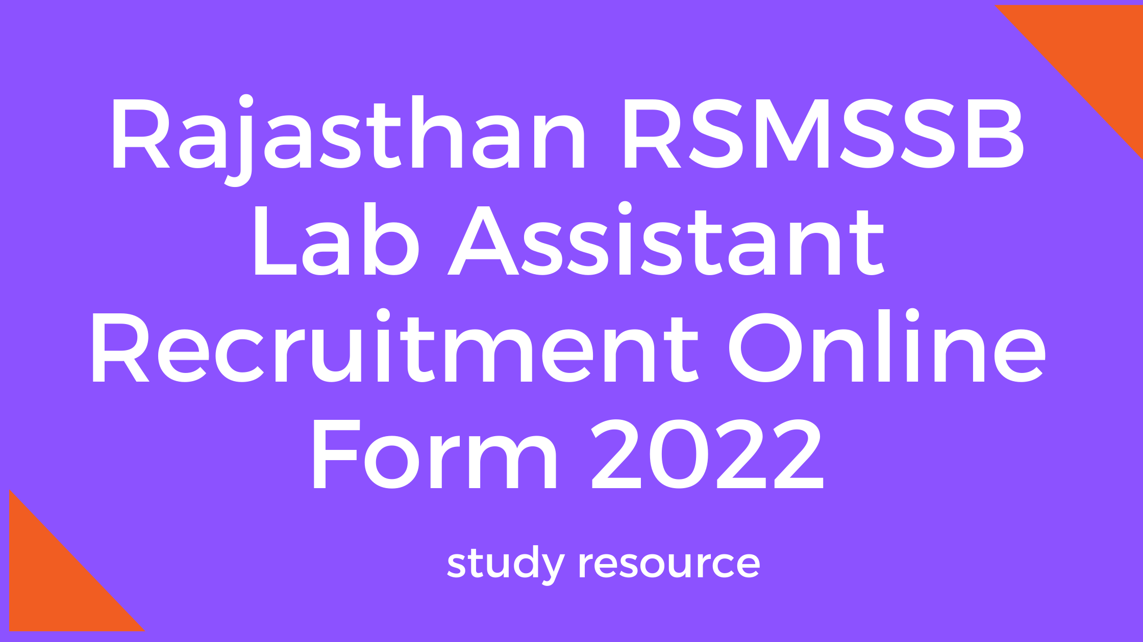 Rajasthan RSMSSB House Keeper Recruitment Online Form 2022