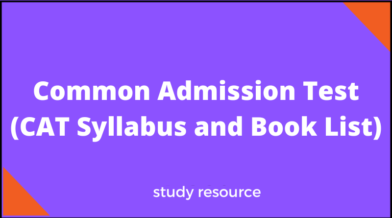 CAT Syllabus and Book List