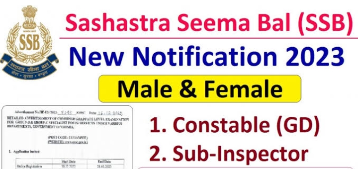 Sashastra Seema Bal (SSB) Constable Trademsan, Head Constable, ASI Steno, Paramedical & Sub Inspector SI Recruitment Online Form 2023
