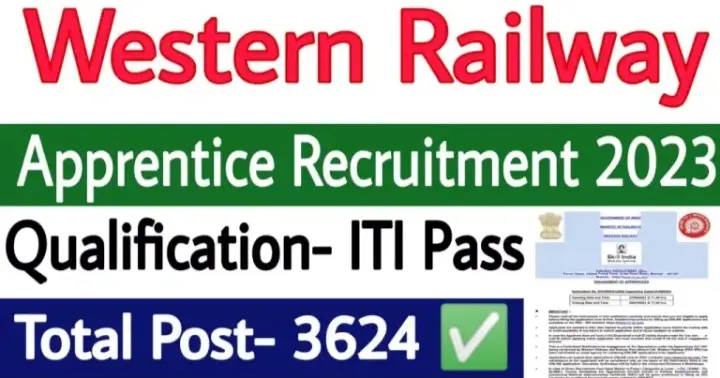 Western Railway RRC WR Apprentices 2023 Apply Online for 3624 Post