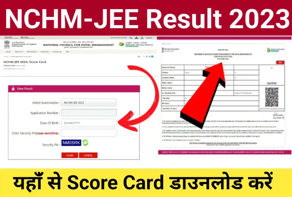 NTA NCHM JEE Admission Test 2023 Result